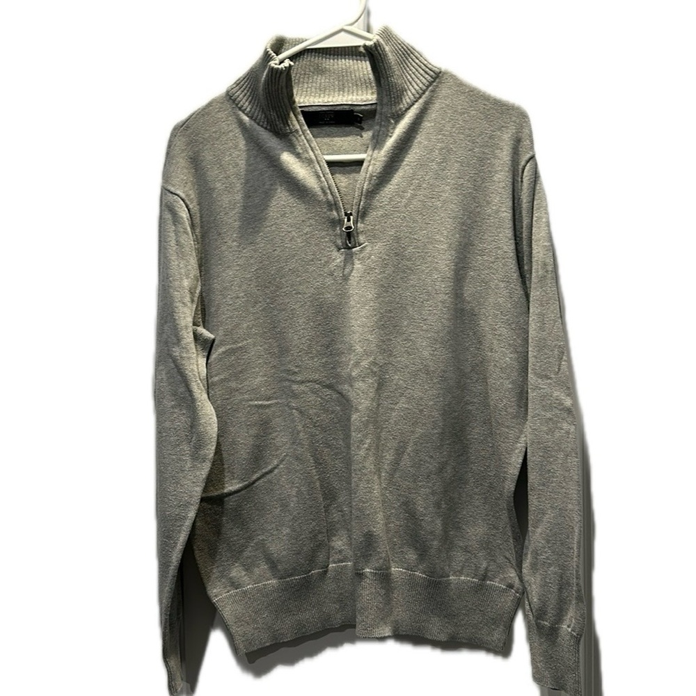 J Crew Quarter-Zip Sweater Cor :Gray Size: M